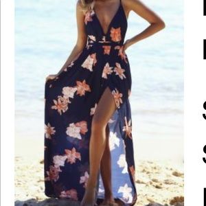Navy Floral Maxi Dress